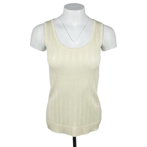 St. John Tops - ST. JOHN Knitted Wool Blend Cream Tank Sz 2